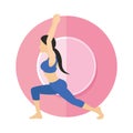 virabadrasana 1. Vector illustration decorative design Royalty Free Stock Photo