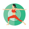 virabadrasana 2. Vector illustration decorative design Royalty Free Stock Photo