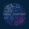 Viral Content vector circular colorful concept linear illustration Royalty Free Stock Photo