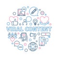 Viral Content vector round creative concept outline illustration Royalty Free Stock Photo