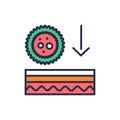 Viral diseases color line icon. Skin layer. Outline pictogram for web page, mobile app, promo.