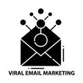 viral email marketing icon, black vector sign with editable strokes, concept illustration