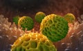 Viral infection. Allergy. Allergic reaction. Mucosal irritation. Pollen, dust 3D illustration Royalty Free Stock Photo