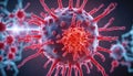 Viral Infection - A Close-Up Look at the Battle Within Royalty Free Stock Photo