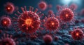 Viral Infection - A Close-Up Look at the Battle Within Royalty Free Stock Photo