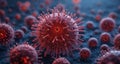 Viral Infection - A close-up view of a virus in a sea of its kind