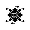 Viral marketing black glyph icon