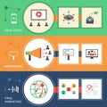 Viral marketing strategy flat banners set Royalty Free Stock Photo