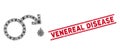 Outbreak Collage Venereal Disease Impotence Icon and Textured Venereal Disease Seal with Lines
