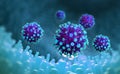 Viral mutations. Research of viral genome. Germ, virus, microbe, bacterium, pathogen organism, infectious micro virology