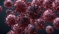 Viral particles in a cluster, a microscopic view of a pandemic threat Royalty Free Stock Photo