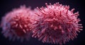 Viral particles, a microscopic view of a pandemic threat Royalty Free Stock Photo
