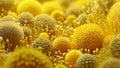 Viral particles microscopic view yellow Royalty Free Stock Photo