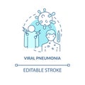 Viral pneumonia blue concept icon
