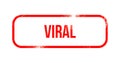 Viral - red grunge rubber, stamp