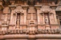 Virbhadra on the left and Bhikshatana on the right, southern niche, Brihadisvara Temple, Tanjore, Tamil Nadu