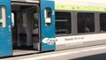 Vire, France - May 20, 2023: Train to Paris at the train station in the city during the daytime