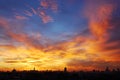 Virga golden sky coming to towm Royalty Free Stock Photo