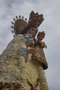 Virgen de los Desamparados with the cloak of flowers created in the Offering in the Fallas of Valencia (spain