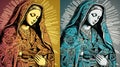 Virgen del carmen catholic religious holiday, event. Graphic women. AI generated.