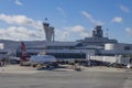 Virgin airplane and San Francisco airpot command center