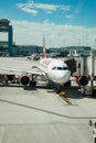 Virgin America plane at gate
