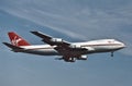 Virgin Atlantic Airways B-747 landing at Los Angeles in August 1993.