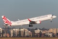 Virgin Australia Airlines Embraer E-190 twin engine regional jet airliner taking off from Sydney Airport Royalty Free Stock Photo