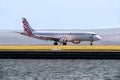 Virgin Australia jet aircraft taking off from tarmac Royalty Free Stock Photo