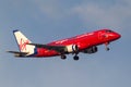 Virgin Blue Airlines Embraer ERJ-170-100LR ERJ-170 VH-ZHF turning on approach to land at Melbourne International Airport.