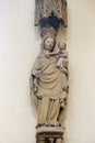 Virgin And Child, Statue In The Franciscan Church In Rothenburg Ob Der Tauber, Germany