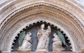 Virgin and Child with two Angels, Portal on the side-wall of Florence Cathedral Royalty Free Stock Photo