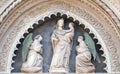 Virgin and Child with two Angels, Portal on the side-wall of Florence Cathedral Royalty Free Stock Photo