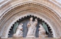 Virgin and Child with two Angels, Portal on the side-wall of Florence Cathedral Royalty Free Stock Photo