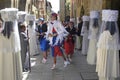 Virgin choir and dancing boys in procession, Spain