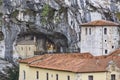 Virgin of Covadonga cave sanctuary. Asturias landmark. Pilgrimage. Spain Royalty Free Stock Photo