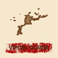 Virgin Gorda distressed map.