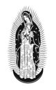 Virgin of Guadalupe. The Virgin Mary Vector Poster Illustration. Royalty Free Stock Photo