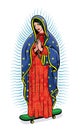 Virgin of Guadalupe 111 Virgin of Guadalupe on a skateboard. The Virgin Mary Vector Poster Illustration. Royalty Free Stock Photo