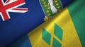 Virgin Islands British UK and Saint Vincent and the Grenadines two flags