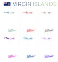 Virgin Islands dotted map set.