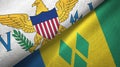 Virgin Islands United States and Saint Vincent and the Grenadines two flags