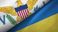 Virgin Islands United States and Ukraine two flags Royalty Free Stock Photo