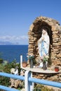 Virgin Mary on altar by the ocean on Via Marina, Trappeto, Sicily
