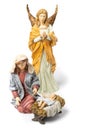 Virgin Mary, baby Jesus and the Archangel on white background Royalty Free Stock Photo