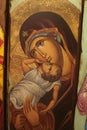 Virgin Mary and baby Jesus, Greek Orthodox icon Royalty Free Stock Photo