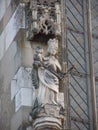 Virgin Mary with baby Jesus in her right arm. Statue of the Black Church in Brasov.