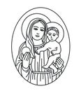 Virgin Mary with baby Jesus Sketch Drawing