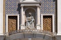 Virgin Mary with baby Jesus on the St Mark`s Clock tower, Venice Royalty Free Stock Photo