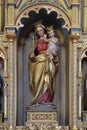 Virgin Mary with baby Jesus statue on altar of Our Lady in the church of St Matthew in Stitar, Croatia